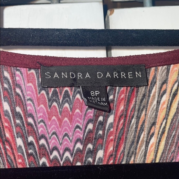 Sandra Darren Long Sleeve Pink and Yellow Dress - Picture 2 of 7